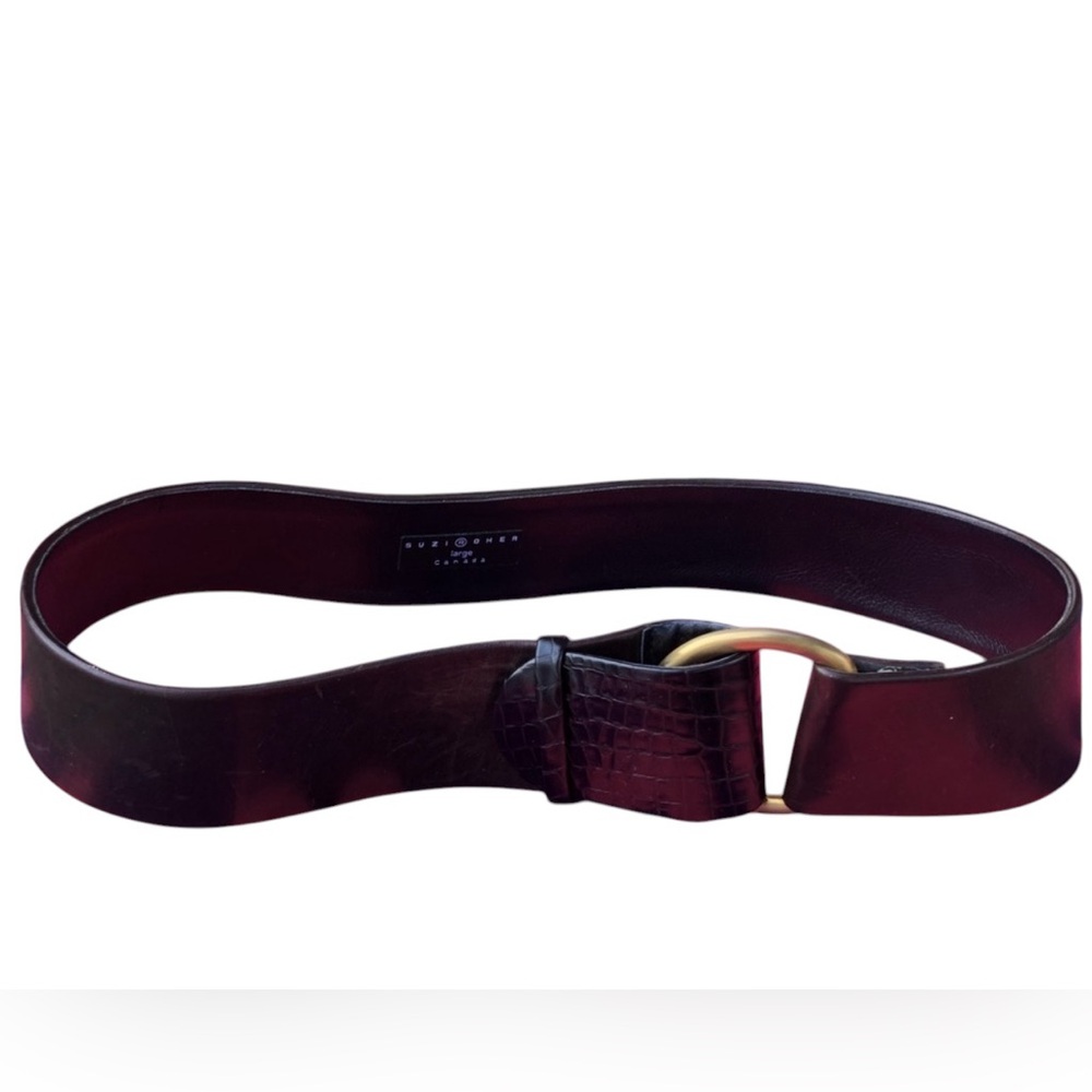 Suzi Roher Black leather 2” chunky belt
